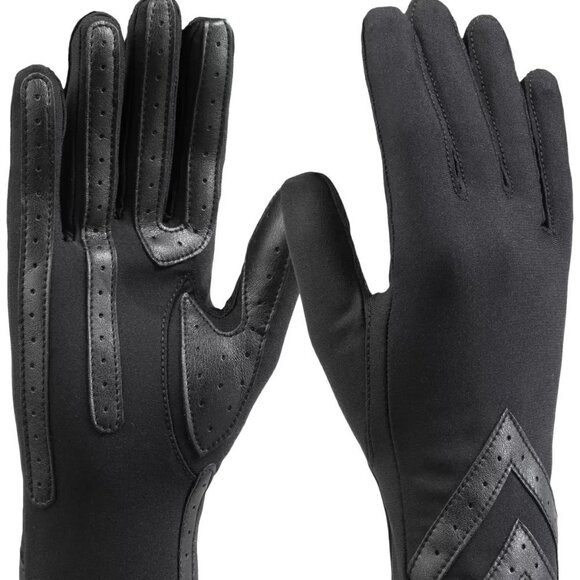 Isotoner Signature Chevron Stretch Touchscreen Gloves in Black NWT MSRP $52 - Picture 1 of 5